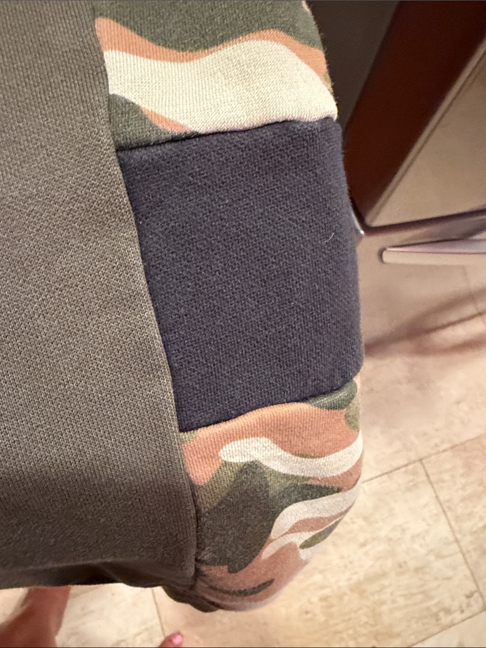 Puma Olive Green Joggers with Camouflage Side Panels - Picture 6 of 7